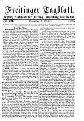 Freisinger Tagblatt (Freisinger Wochenblatt) Donnerstag 2. Oktober 1873