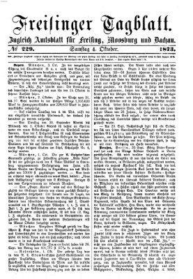 Freisinger Tagblatt (Freisinger Wochenblatt) Samstag 4. Oktober 1873