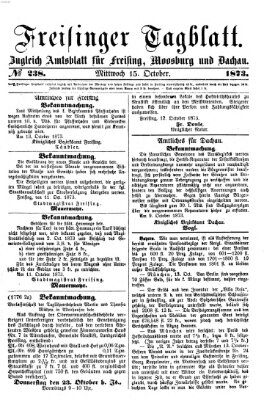 Freisinger Tagblatt (Freisinger Wochenblatt) Mittwoch 15. Oktober 1873