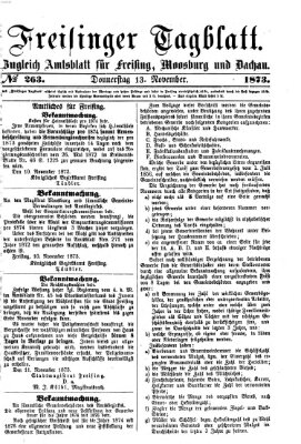 Freisinger Tagblatt (Freisinger Wochenblatt) Donnerstag 13. November 1873