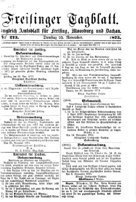 Freisinger Tagblatt (Freisinger Wochenblatt) Dienstag 25. November 1873