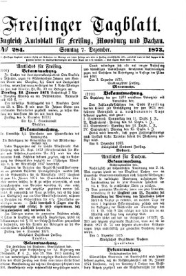 Freisinger Tagblatt (Freisinger Wochenblatt) Sonntag 7. Dezember 1873