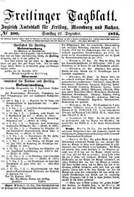 Freisinger Tagblatt (Freisinger Wochenblatt) Samstag 27. Dezember 1873