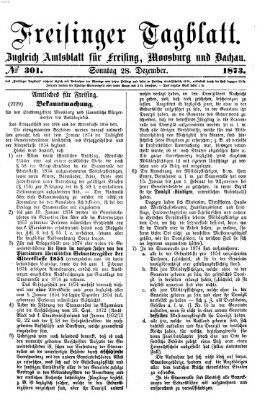 Freisinger Tagblatt (Freisinger Wochenblatt) Sonntag 28. Dezember 1873