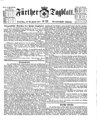 Fürther Tagblatt Donnerstag 26. Januar 1871