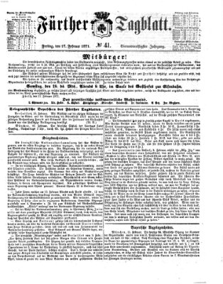 Fürther Tagblatt Freitag 17. Februar 1871