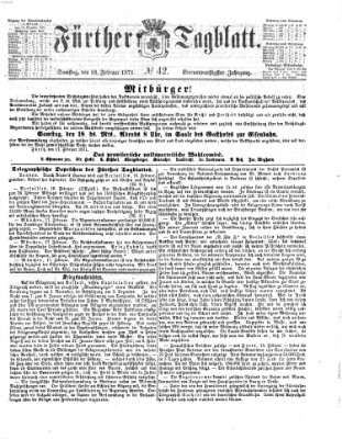 Fürther Tagblatt Samstag 18. Februar 1871