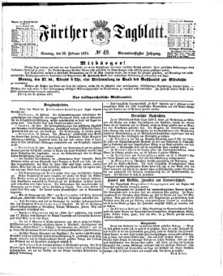 Fürther Tagblatt Sonntag 26. Februar 1871