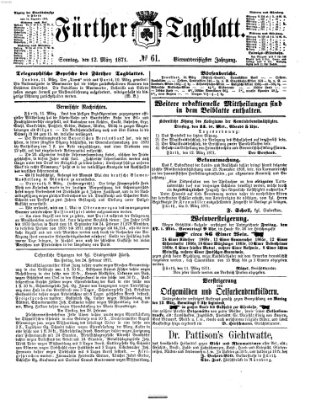 Fürther Tagblatt Sonntag 12. März 1871