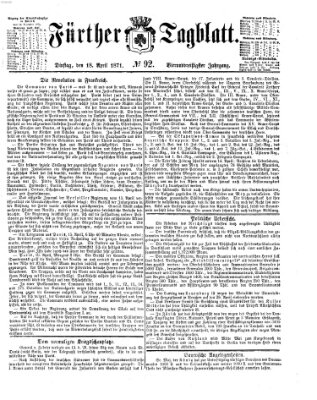 Fürther Tagblatt Dienstag 18. April 1871