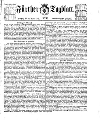 Fürther Tagblatt Samstag 22. April 1871