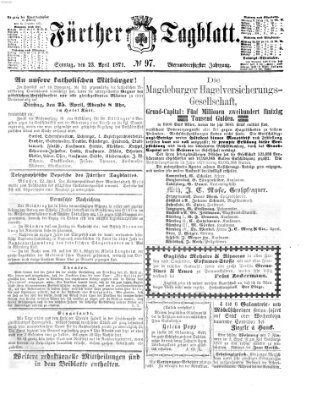 Fürther Tagblatt Sonntag 23. April 1871