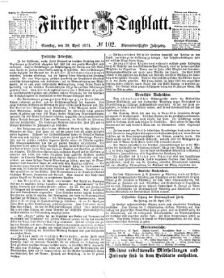 Fürther Tagblatt Samstag 29. April 1871