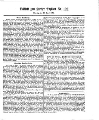 Fürther Tagblatt Samstag 29. April 1871