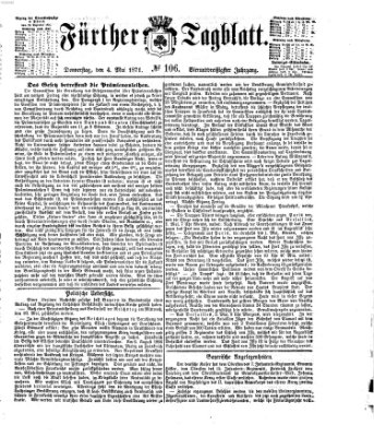 Fürther Tagblatt Donnerstag 4. Mai 1871