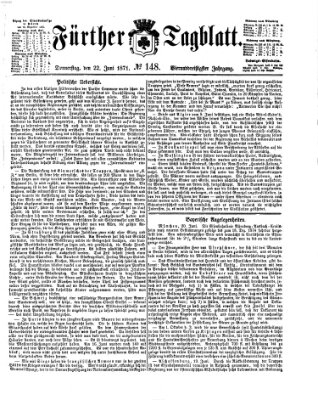 Fürther Tagblatt Donnerstag 22. Juni 1871