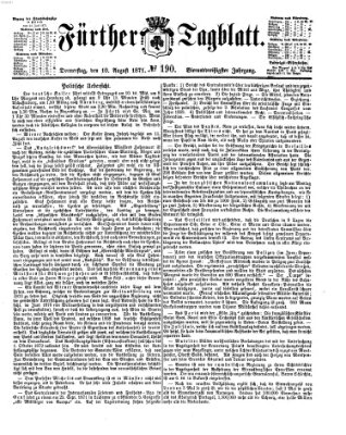 Fürther Tagblatt Donnerstag 10. August 1871