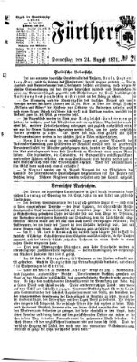 Fürther Tagblatt Donnerstag 24. August 1871