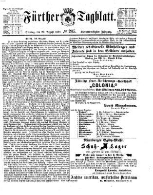 Fürther Tagblatt Sonntag 27. August 1871