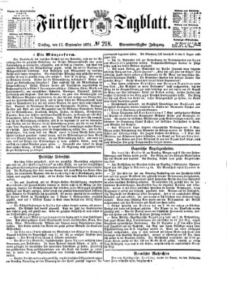 Fürther Tagblatt Dienstag 12. September 1871