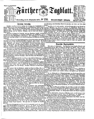 Fürther Tagblatt Donnerstag 21. September 1871