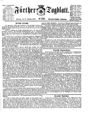 Fürther Tagblatt Freitag 6. Oktober 1871