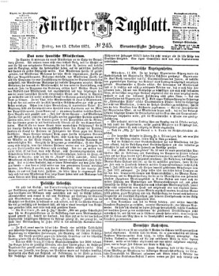 Fürther Tagblatt Freitag 13. Oktober 1871