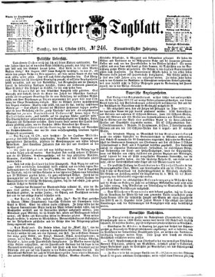 Fürther Tagblatt Samstag 14. Oktober 1871