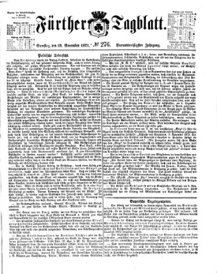 Fürther Tagblatt Samstag 18. November 1871