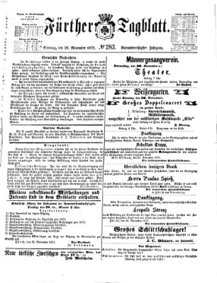 Fürther Tagblatt Sonntag 26. November 1871