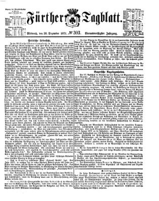 Fürther Tagblatt Mittwoch 20. Dezember 1871