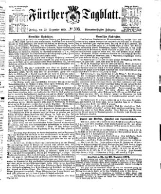 Fürther Tagblatt Freitag 22. Dezember 1871