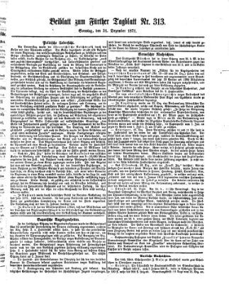 Fürther Tagblatt Sonntag 31. Dezember 1871