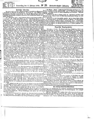 Fürther Tagblatt Donnerstag 15. Februar 1872