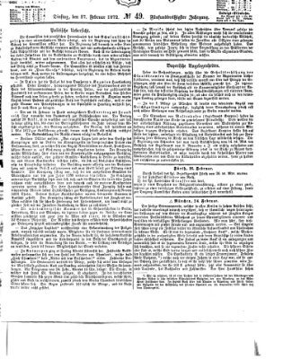 Fürther Tagblatt Dienstag 27. Februar 1872