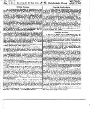 Fürther Tagblatt Donnerstag 25. April 1872