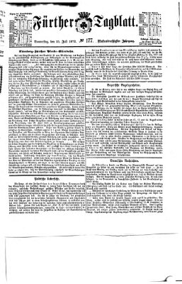 Fürther Tagblatt Donnerstag 25. Juli 1872