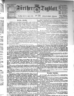 Fürther Tagblatt Samstag 27. Juli 1872