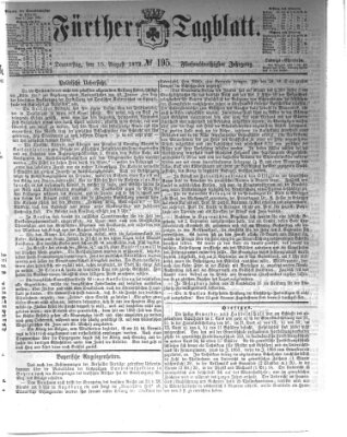 Fürther Tagblatt Donnerstag 15. August 1872