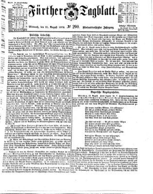 Fürther Tagblatt Mittwoch 21. August 1872