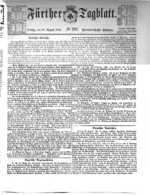 Fürther Tagblatt Dienstag 27. August 1872