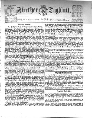 Fürther Tagblatt Freitag 6. September 1872