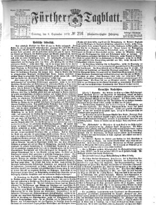 Fürther Tagblatt Sonntag 8. September 1872