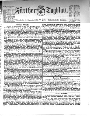 Fürther Tagblatt Mittwoch 11. September 1872