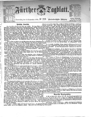 Fürther Tagblatt Donnerstag 12. September 1872