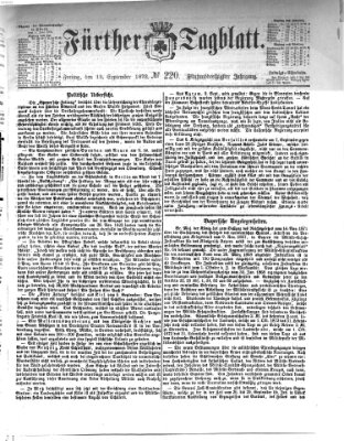 Fürther Tagblatt Freitag 13. September 1872