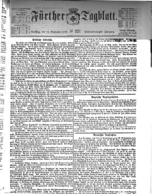 Fürther Tagblatt Samstag 14. September 1872