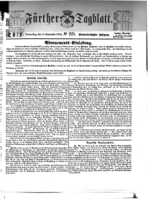 Fürther Tagblatt Donnerstag 19. September 1872