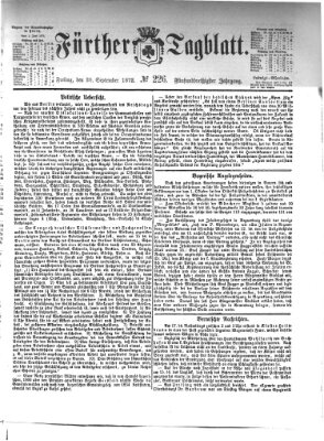 Fürther Tagblatt Freitag 20. September 1872