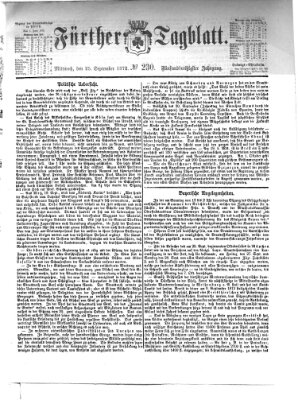 Fürther Tagblatt Mittwoch 25. September 1872